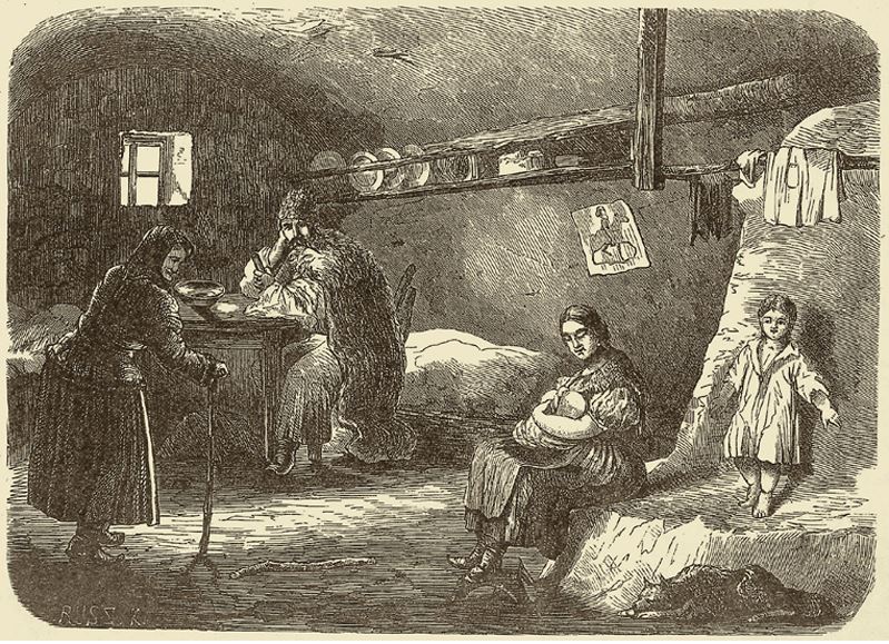 jobbágyház belseje a XIX. században